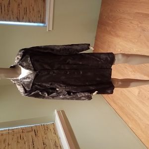 Bebe Brown Faux Fur Coat Size L